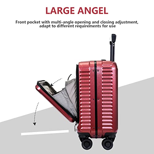 S Unite Star 18 Inch Carry On Luggage With Front Laptop Pocket, Lightweight Hardshell Abs+Pc+Aluminum Frame Suitcase With Tsa Lock, Usb Charge Port, 360 Spinner Wheels, Briefcase For Business Trip, Wine Red, Lk034 #TOP2