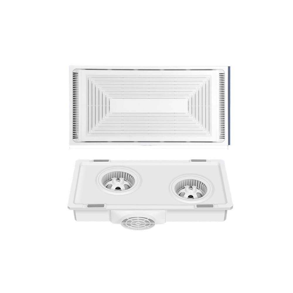 Ventilatore di scarico del bagno, Ventilatore da soffitto integrato for cucina, bagno, potente, silenzioso, ultra sottile, doppio motore da 9 cm, per Soffitta, Garage, Pollaio