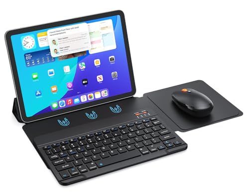 Bluetooth Keyboard and Mouse for iPad, Wireless Portable Keyboard and Mouse Rechargeable, for iPad...