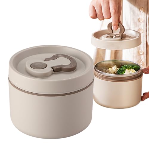 Frascos de comida – Lonchera térmica portátil de 4.61 pulgadas, contenedor de acero inoxidable de doble nivel de 650 ml, contenedor aislante para estudiantes, profesores, enfermeras, mujeres, hombres