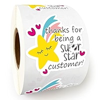 Please Leave A Review Sticker 500 Thank You Stickers (1.5") - Perfect For Small Business Packaging Thank You Stamp