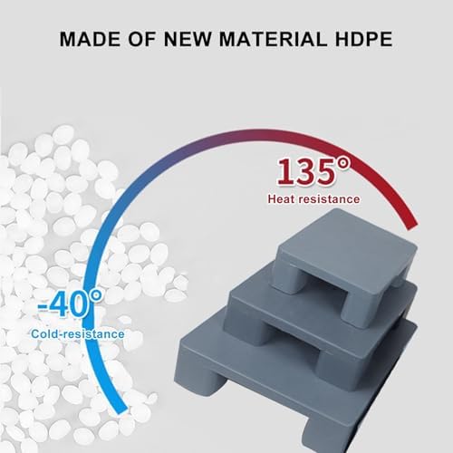 Durable Waterproof Plastic Pallets & Dunnage Rack, Lightweight Wear-Resistant Storage Pad for Cargo, Oil Drums, Supermarkets & Warehouses - Blue 60x60cm/24x24in