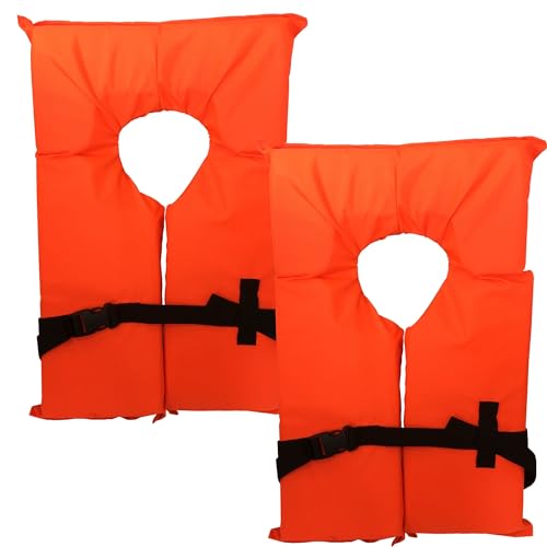 2 Pack Coast Guard Approved Life Jackets. High Visibility Color Type II Keyhole Life Vest in Classic...
