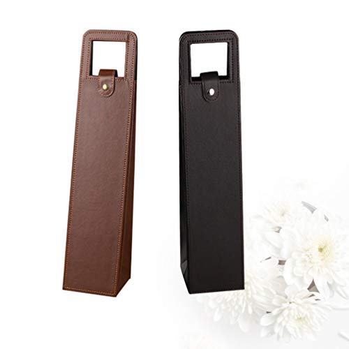 Garneck 2 unidades de bolsa única de couro para garrafa de vinho portátil embalagem de vinho caixas
