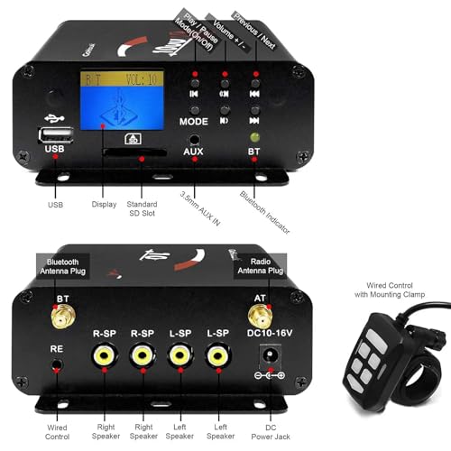 Parlantes para Manubrio con Amplificador 1000W 4 Canales miniatura 6