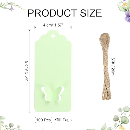 Tarjetas de papel rectangular con mariposa hueca y borde ondulado para recuerdos 100 piezas 2