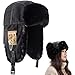 LOKLNEYK Fashion Winter Trapper Hat Fluffy Warm Winter Hat with Ear Flaps for Men En Trapper for Men for En Ear Flap Black