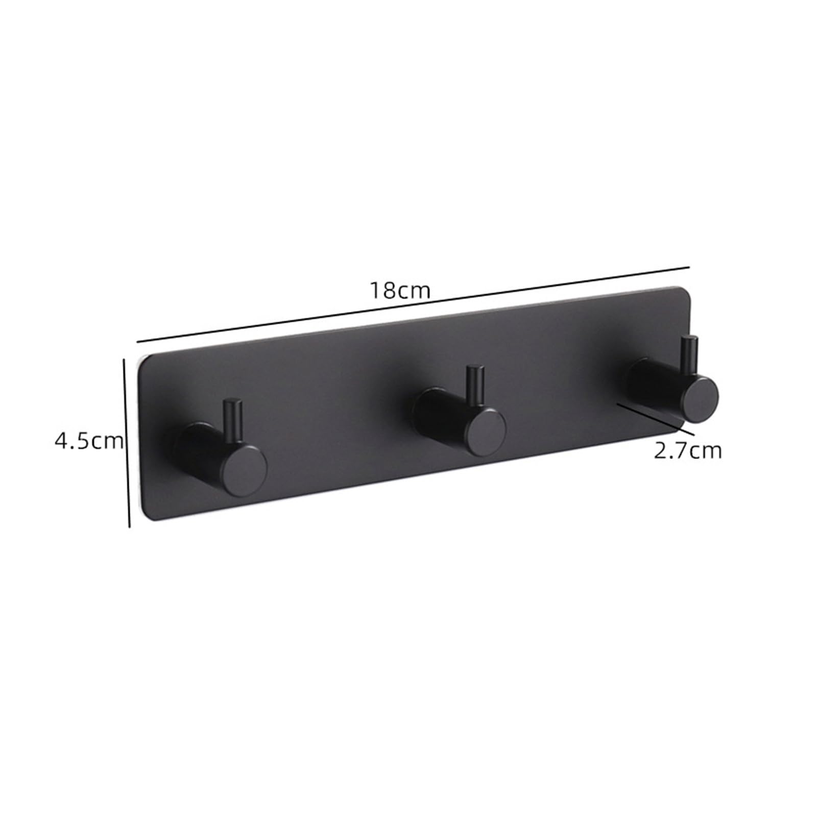 Gancho Autoadhesivo De Acero Inoxidable 3M, Gancho For Puerta De Pared, Percha For Ropa(Black 3 Hook)