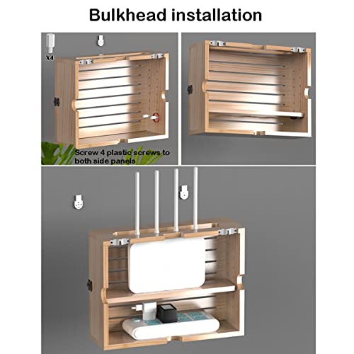 Boîtier de rangement de routeur sans fil et support mural pour décodeur