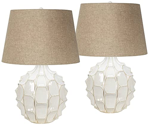 Lámparas de mesa Possini Euro Design set 2 blancas 26.5 in miniatura 2