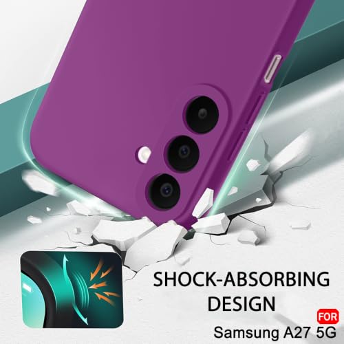 Image of TheGiftKart Genuine Liquid Silicone Back Cover Case for Samsung Galaxy A27 5G | Soft Micro-Fibre Lining Inside | Camera Protection Bump | Shockproof Back Cover Case for Samsung A27 (Silicone, Maroon)