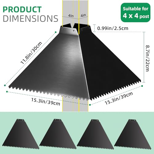 MIXXIDEA Metal Squirrel Baffle for Bird Feeder Pole, Pole Mount Bird House Guard, Squirrel Baffle for 4x4 Post (Black) - image 4