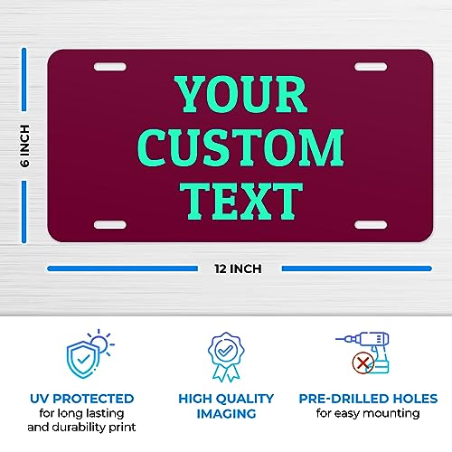 image for Custom License Plates for Christmas, Front of Car Sign, 6x12 Inch Alum