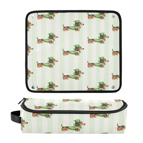 Estuche de viaje 2 en 1 para planchas y rizadores de cabello con piso resistente al calor y cierre con cremallera, grande para herramientas calientes y estilizadores miniatura 3