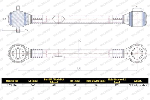 Bras de suspension Monroe L97J14 triangle de direction de rechange