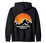 Photo Gallery traverse city michigan retro tramonto montagne vintage sole felpa con cappuccio Photo Gallery traverse city michigan retro tramonto montagne vintage sole felpa con cappuccio