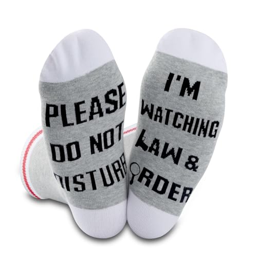 Image of GJTIM 2PAIRS Legal TV Show Gift Novelty Socks Gift for Crime Show Lovers Mom Wife Girlfriend