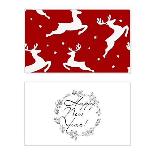 Tarjeta de felicitación de Navidad con alce rojo y mensaje conmemorativo para tus bendiciones
