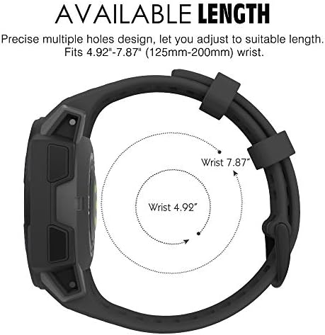 MoKo pasek kompatybilny z zegarkiem Instinct/Instinct Esports/Instinct Tactical/Instinct Solar/Camo/Surf/Tide GPS Smartwatch, 22 mm, miękki silikonowy sportowy, zamiennik paska do zegarka