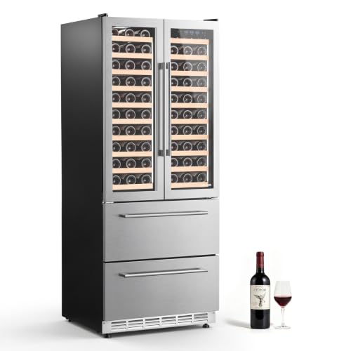 Image of VEVOR 30in Wine Fridge Beer Cooler Refrigerator 120 Bottle 234 Can Capacity