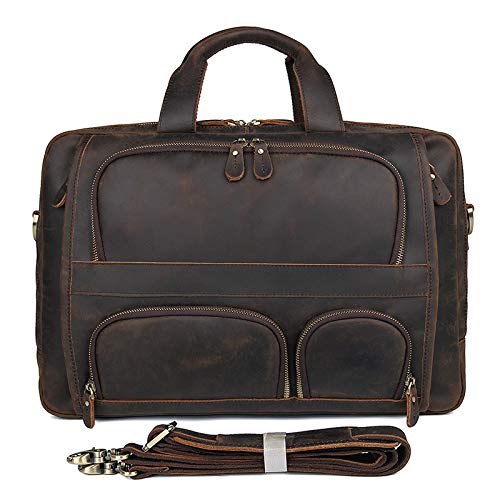 Borsa per Documenti Ufficio Borsa for laptop da 17,3 pollici, in vera pelle, for viaggi d'affari, borse a mano, for uomo, grande borsa da lavoro, stile retrò