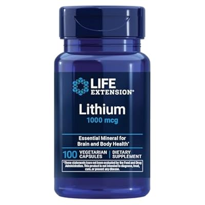 Life Extension Lithium, 1000 mcg Lithium Orotate Helps Maintain Cognitive Function & Memory Low-Dose Formula Non-GMO, Gluten-Free, Vegetarian 100 Capsules