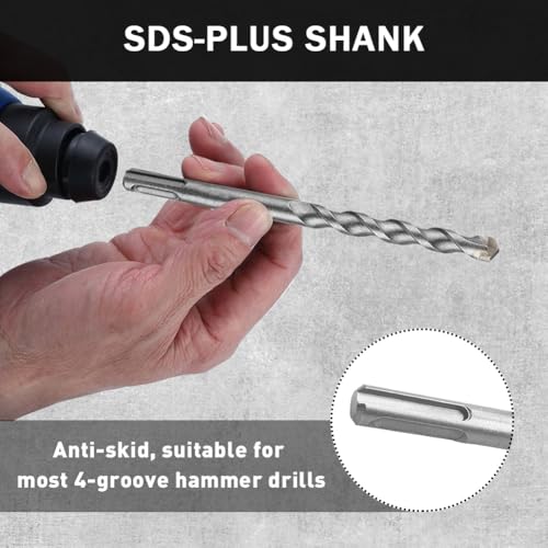 ACBAGI 17-Piece SDS Plus Drill Bit Set with SDS Chisel Bits,Hammer Drill Accessories for Masonry Concrete,Tile, Brick, Cement and Stone (17A) 4 ACBAGI 17-Piece SDS Plus Drill Bit Set with SDS Chisel Bits,Hammer Drill Accessories for Masonry Concrete,Tile, Brick, Cement and Stone (17A) - Image 4