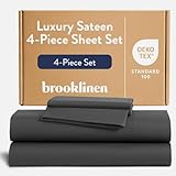 LUXURY SATEEN 4-PIECE SHEET SET: Featuring a rich, buttery-smooth weave, our best-selling Luxe Sateen Sheets are the ultimate bedding upgrade. Perfect for elevating your sheet game. These bed sheets feature a luxurious 480 thread count and a slightly...