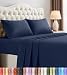 Utopia Bedding Bed Sheet Set - 4 Piece Queen Bedding - Soft Brushed Microfiber Fabric - Shrinkage & Fade Resistant - Easy Care (Queen, Navy)