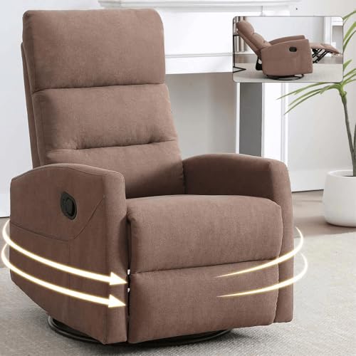 Sillón reclinable giratorio marrón para adulto miniatura 1
