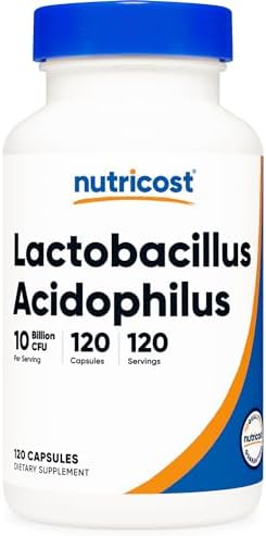 Nutricost Lactobacillus Acidophilus 10 Billion CFU, 120 Vegetarian Capsules