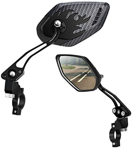 LX LERMX Bike Mirrors [Upgraded Version] Two PCS HD,Blast-Resistant, Glass Lens Bar End Mountain Bicycle Mirror Adjustable Bike Glass Mirror Rotatable Safe Rearview