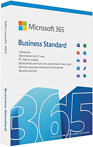 Microsoft 365 Business Standard​ | Office 365 apps | 1 personne | 1 an ​| PC/MAC, tablette et smartphone | Box