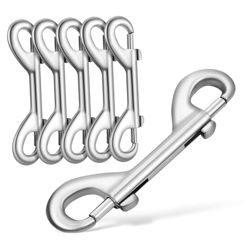 Happyyami 6 Pack Zinc Alloy Double Ended Bolt Snap Hooks Dog Leash Clips for Pet Accessories Heavy Duty Sturdy Key Chain Clips for Outdoors