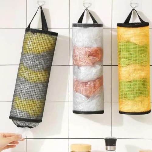 Puxa Saco Organizador Porta Sacolas Plasticas de Cozinha (Preto)