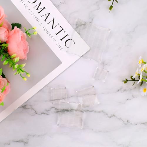 5PCS Clear Acrylic Block for Stamping, Acrylic Stamp Block Stamping Tools for DIY Crafts, Stamping Block Decorative Stamp Block with Grid Lines, Clear Stamping Blocks Tools Set