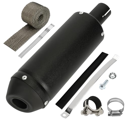 SHIQINHA 1.1 28mm Exhaust Muffler Pipe Kit Compatible with 125cc 110cc 90cc 50cc Dirt Bike CRF50 SSR Tao tao Coolster Apollo Universal Motorcycle Slip on Muffler for ATV Mini Bike Quad 4 Wheeler