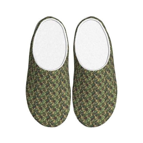 Pantoufles lavables camouflage vert avec semelle TPR pour homme et femme