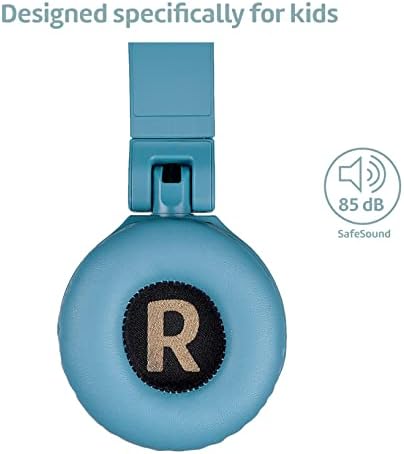 POGS kids bluetooth headphones | The Gecko | Foldable and robust headphones for kids from 3 years with volume control, microphone, volume limiter 85 dB | Music-sharing function (blue wireless)