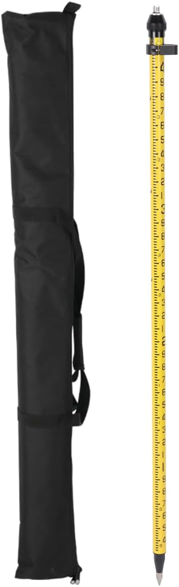 MOETER Aluminum GPS Pole with Snap-Lock – 2.0M Telescopic Survey Rod with 5/8” Adapter, 20-Minute Bubble Level, and Carry Bag for Land Surveying & Engineering