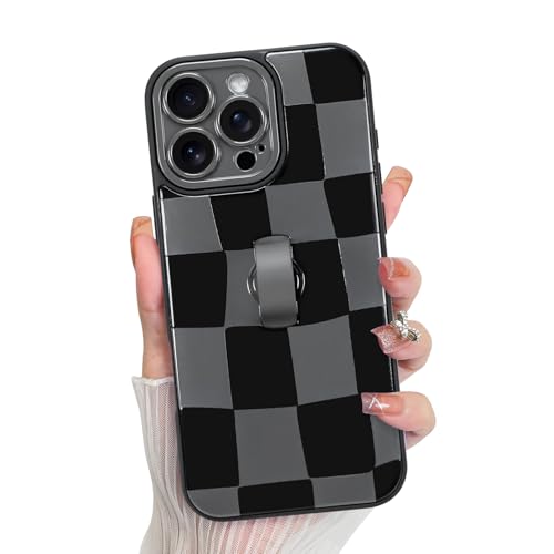 KANGHAR Compatible with iPhone 16 Pro Max Case Checkered -White