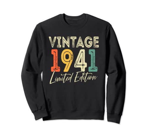 Regalos de 81 Años de Edad 81 Cumpleaños Vintage 1941 Edición Limitada Sudadera