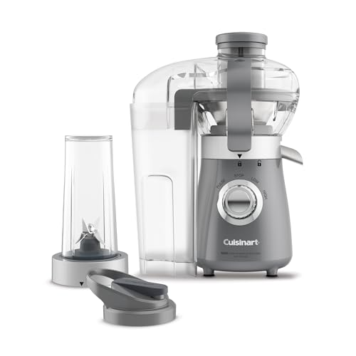 Cuisinart Kick Start Personal Juicer & Blender, Stainless Steel, 2-in-1 Design, 22.4x16.3x31.7cm, Dishwasher Safe Parts, BPA-Free Travel Cup