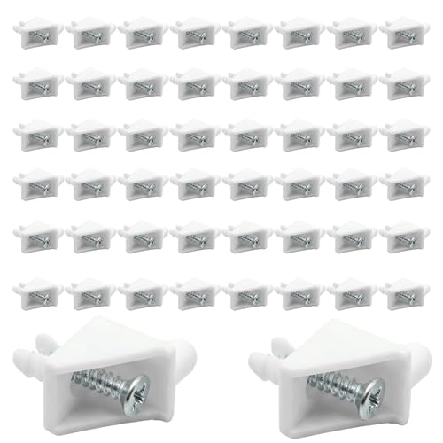 Soportes para Estantes, 50 Pcs Soportes de Repisa 101558 compatibles con PAX y KOMPLEMENT, Adecuados para la Reparación de Puertas de Armarios Blanco