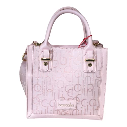Braccialini Borsa media logo rosa linea font