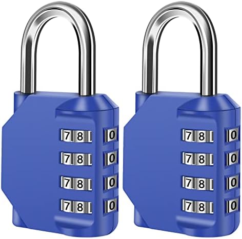 Padlock,4 Digit Code Padlock Zinc Alloy Heavy Duty Locker Lock 1 Pack Padlock for Gym, School, Gate, Fence, Storage Case, Tool Box(Black)