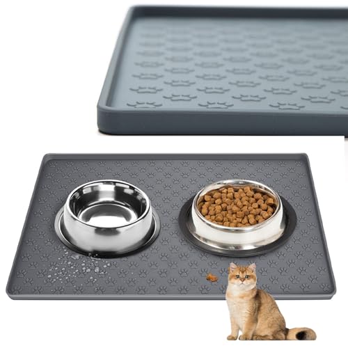 �y�b�g���a�v���[�X�}�b�g �V���R�[���h���m���X���b�v���N�G�b�W�y�b�g�p�R��h�~ Gray_2pcs 19" × 12"