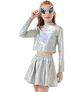 Amazon.com: LOLANTA Girls Dance Costume Metallic Summer Long