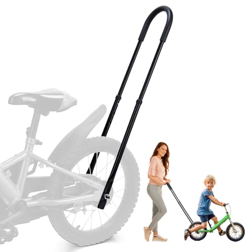 Hiflora Kids Bike Training Handlebar | Ergonomic Push Assist Stabilizer for Safe Riding, 6-Level Height Adjustable, High Carbon Steel Frame - Quick-Install Design for Balance Bikes