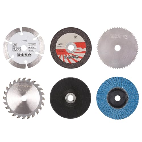 Aisuoka Kit de 6 Discos de Corte de 75 mm para Amoladora Angular de 10 mm de Diámetro, Hoja de Circular de Metal, Disco de Lijado Plano y Almohadillas de Lijado.